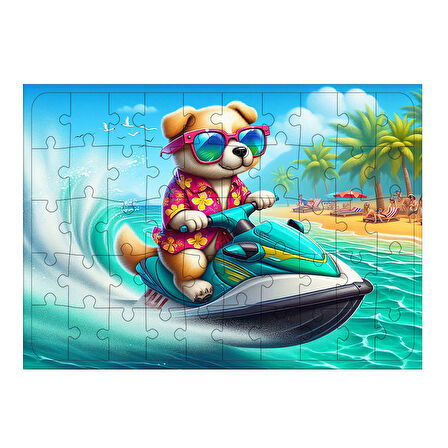 Ahşap Mdf Puzzle Yapboz Jet Ski Yarışı 50 Parça 35*50 cm