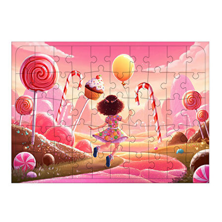 Ahşap Mdf Puzzle Yapboz Şeker Krallığı Macerası 50 Parça 35*50 cm