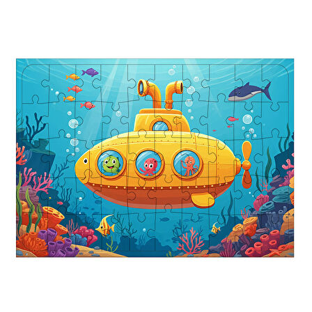 Ahşap Mdf Puzzle Yapboz Denizaltı Keşfi 50 Parça 35*50 cm