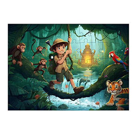 Ahşap Mdf Puzzle Yapboz Ormanda Gizemli Macera 50 Parça 35*50 cm