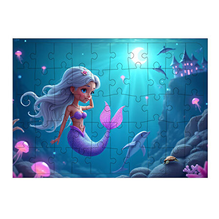 Ahşap Mdf Puzzle Yapboz Denizkızının Derin Yolculuğu 50 Parça 35*50 cm