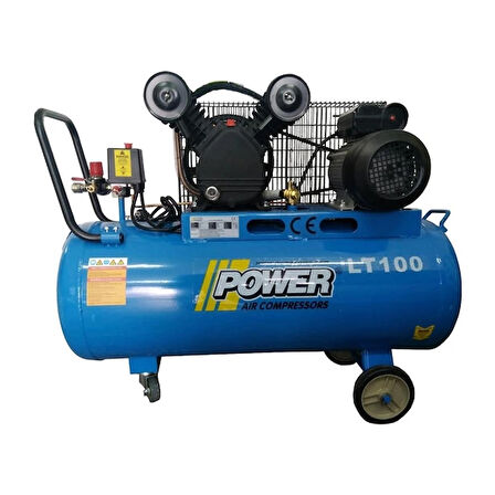 PİSTONLU KOMPRESÖR - 100 Lt - 2 HP - 8 Bar - Hava Üretimi: 200 Lt/dk. - 220 Volt
