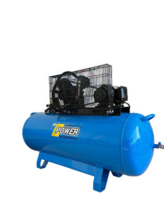 POWER 200 Lt Döküm Kafalı Yağlı Pistonlu Kompresör 380 Volt Trifaze, 3 Hp, 2 Piston, 8 Bar