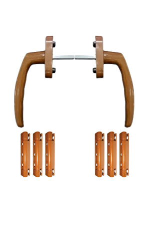 PVC Alüminyum Pencere Kolu ve 6 Ad. Menteşe Takımı -Kahve -2 Pencere Seti