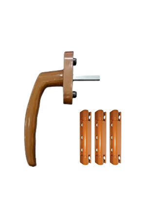 PVC Alüminyum Pencere Kolu ve 6 Ad. Menteşe Takımı -Kahve -2 Pencere Seti