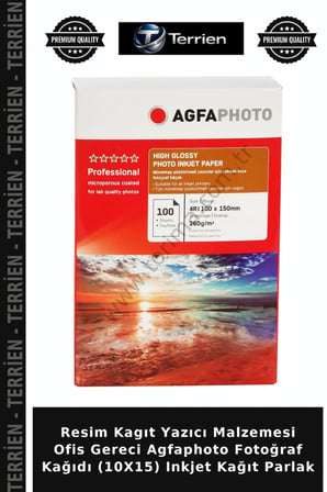 Resim Kagıt Yazıcı Malzemesi Ofis Gereci Agfaphoto Fotoğraf Kağıdı (10X15) Inkjet Kağıt Parlak