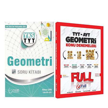 Palme Yayınları TYT Geometri Soru Bankası ve Full Matematik Deneme Seti 2 Kitap