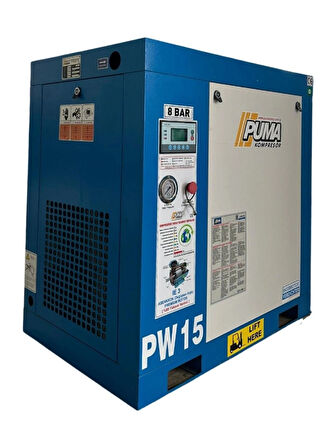 Puma PW15 Vidalı Hava Kompresörü 15 Hp-11 Kw 8-10 Bar