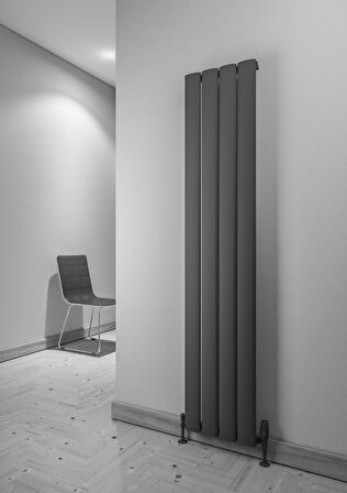 Warma Serez Alüminyum Radyatör 375 X 1800 Pütürlü Siyah RAL 9005