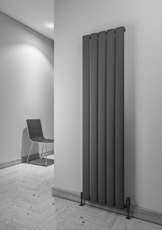 Warma Serez Alüminyum Radyatör 470 X 1800 Pütürlü Siyah RAL 9005