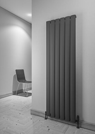 Warma Serez Alüminyum Radyatör 565 X 1800 Pütürlü Siyah RAL 9005