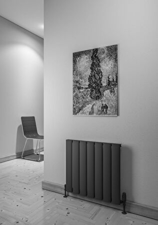 Warma Serez Alüminyum Radyatör 660 X 600 Pütürlü Siyah RAL 9005