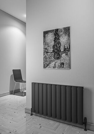 Warma Serez Alüminyum Radyatör 1040 X 600 Pütürlü Siyah RAL 9005