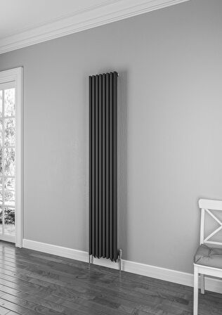 Warma Diva Çelik Radyatör 300 X 1800 Pütürlü Siyah RAL 9005