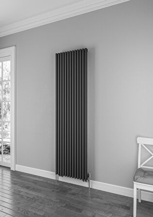 Warma Diva Çelik Radyatör 500 X 1800 Pütürlü Siyah RAL 9005