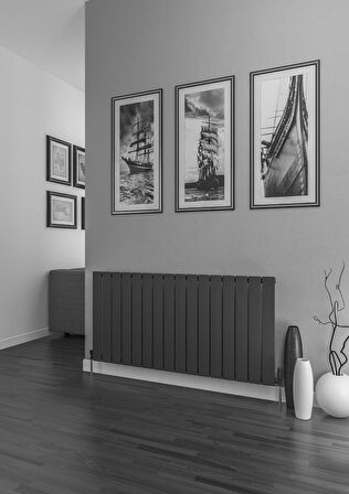 Warma Teos Çelik Radyatör 1195 X 600 Pütürlü Siyah RAL 9005