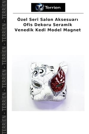 Özel Seri Salon Aksesuarı Ofis Dekoru Seramik Venedik Kedi Model Magnet