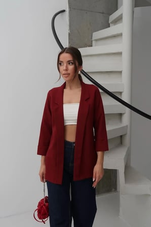 Kadın Atlas Kumaş Astarsız Blazer Ceket, Premium Kalite