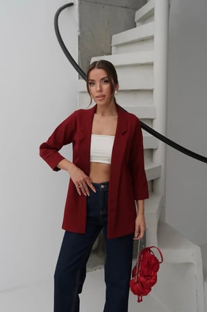 Kadın Atlas Kumaş Astarsız Blazer Ceket, Premium Kalite