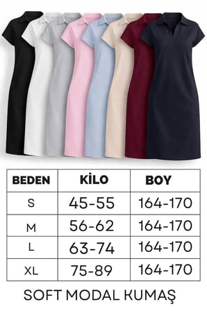 Kadın Penny Polo Yaka Cepli Elbise - Soft Modal Kumaş