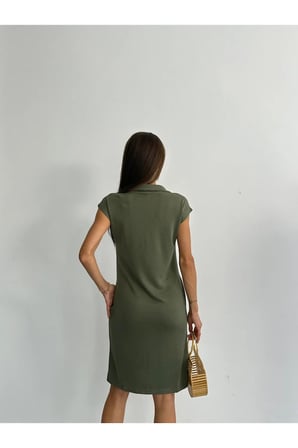 Kadın Penny Polo Yaka Cepli Elbise - Soft Modal Kumaş