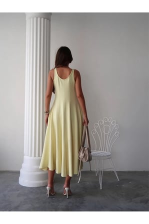 Kadın Serena Pamuklu Modal Kumaş Parçalı Cepli Maxi Yazlık Elbise