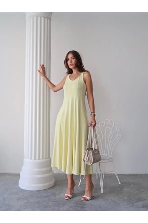 Kadın Serena Pamuklu Modal Kumaş Parçalı Cepli Maxi Yazlık Elbise