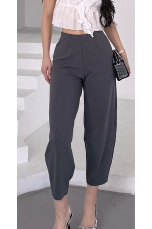 Kadın Bernis Füme Balon Pantolon, Beli Lastikli Şalvar Model Krep Balon Pantolon Basen Gizleyen