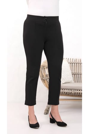 Likralı Büyük Beden Dar Paça Pantolon, 4 Mevsim, Vücudu Toplayan Pantolon