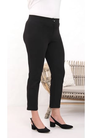 Likralı Büyük Beden Dar Paça Pantolon, 4 Mevsim, Vücudu Toplayan Pantolon