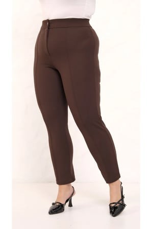 Likralı Büyük Beden Dar Paça Pantolon, 4 Mevsim, Vücudu Toplayan Pantolon