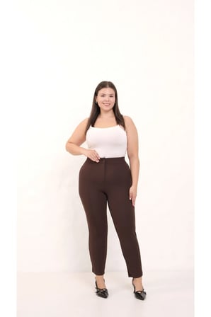 Likralı Büyük Beden Dar Paça Pantolon, 4 Mevsim, Vücudu Toplayan Pantolon