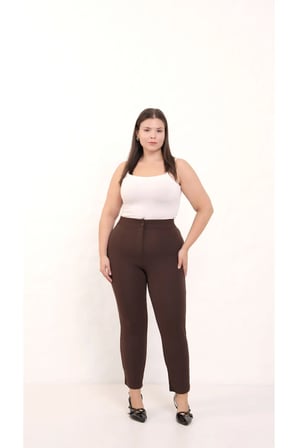 Likralı Büyük Beden Dar Paça Pantolon, 4 Mevsim, Vücudu Toplayan Pantolon