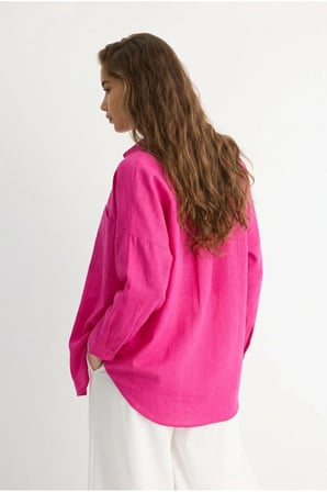 Kadın Perry Keten Gömlek Oversize