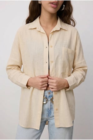 Kadın Perry Keten Gömlek Oversize