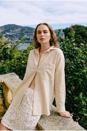Kadın Perry Keten Gömlek Oversize