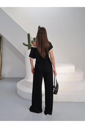 Kadın Alen Modern Şeritli Takım - Yazlık Soft Modal Kumaş