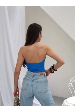 Kadın Vivienne Aksesuar Detaylı Degaje Yaka Bluz - Poliamid Kumaş
