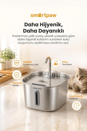 Smartpaw Aqua Prime Kedi Su Pınarı (Distribütör Garantili)