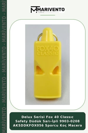 Delux Serisi Fox 40 Classıc Safety Düdük Sarı-İpli 9903-0208 AKSDDKFOX056 Sporcu Koç Macera
