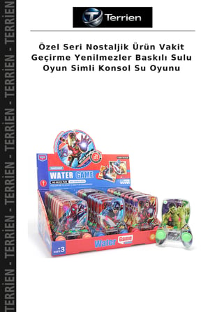 Özel Seri Nostaljik Ürün Vakit Geçirme Yenilmezler Baskılı Sulu Oyun Simli Konsol Su Oyunu