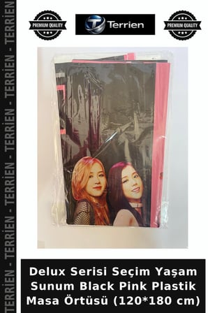 Delux Serisi Seçim Yaşam Sunum Black Pink Plastik Masa Örtüsü (120*180 cm)
