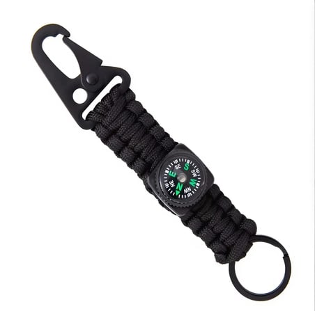 Özel Üretim Yön Bulucu Çanta Süsü Fonksiyonel Eşya Outdoor Taktik Paracord Kamp Dağcılık Anahtarlığı