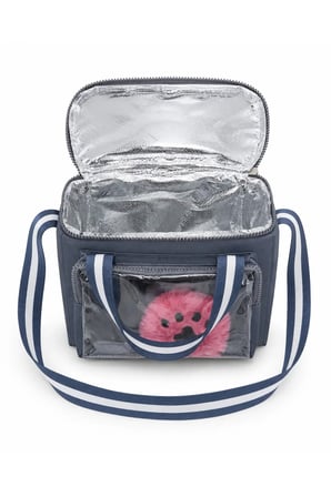Çocuk Termal Okul Beslenme Çantası | Şeffaf Cepli Peluş Aksesuarlı Omuz Askılı Lunch Bag