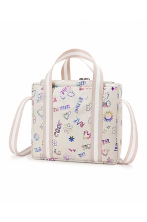 Çocuk Termal Okul Beslenme Çantası | Şeffaf Cepli Peluş Aksesuarlı Omuz Askılı Lunch Bag