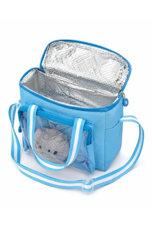 Çocuk Termal Okul Beslenme Çantası | Şeffaf Cepli Peluş Aksesuarlı Omuz Askılı Lunch Bag