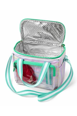 Çocuk Termal Okul Beslenme Çantası | Şeffaf Cepli Peluş Aksesuarlı Omuz Askılı Lunch Bag