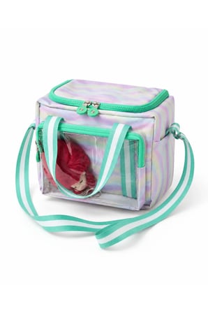 Çocuk Termal Okul Beslenme Çantası | Şeffaf Cepli Peluş Aksesuarlı Omuz Askılı Lunch Bag