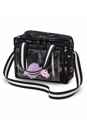 Çocuk Termal Okul Beslenme Çantası | Şeffaf Cepli Peluş Aksesuarlı Omuz Askılı Lunch Bag