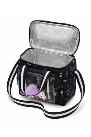 Çocuk Termal Okul Beslenme Çantası | Şeffaf Cepli Peluş Aksesuarlı Omuz Askılı Lunch Bag